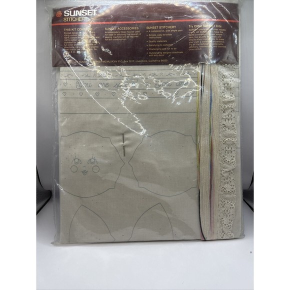 NOS VTG 1984 Sunset Stitchery Cotton Sarah Doll Dress Kit Lorna McRoden 2866 - Picture 3 of 5